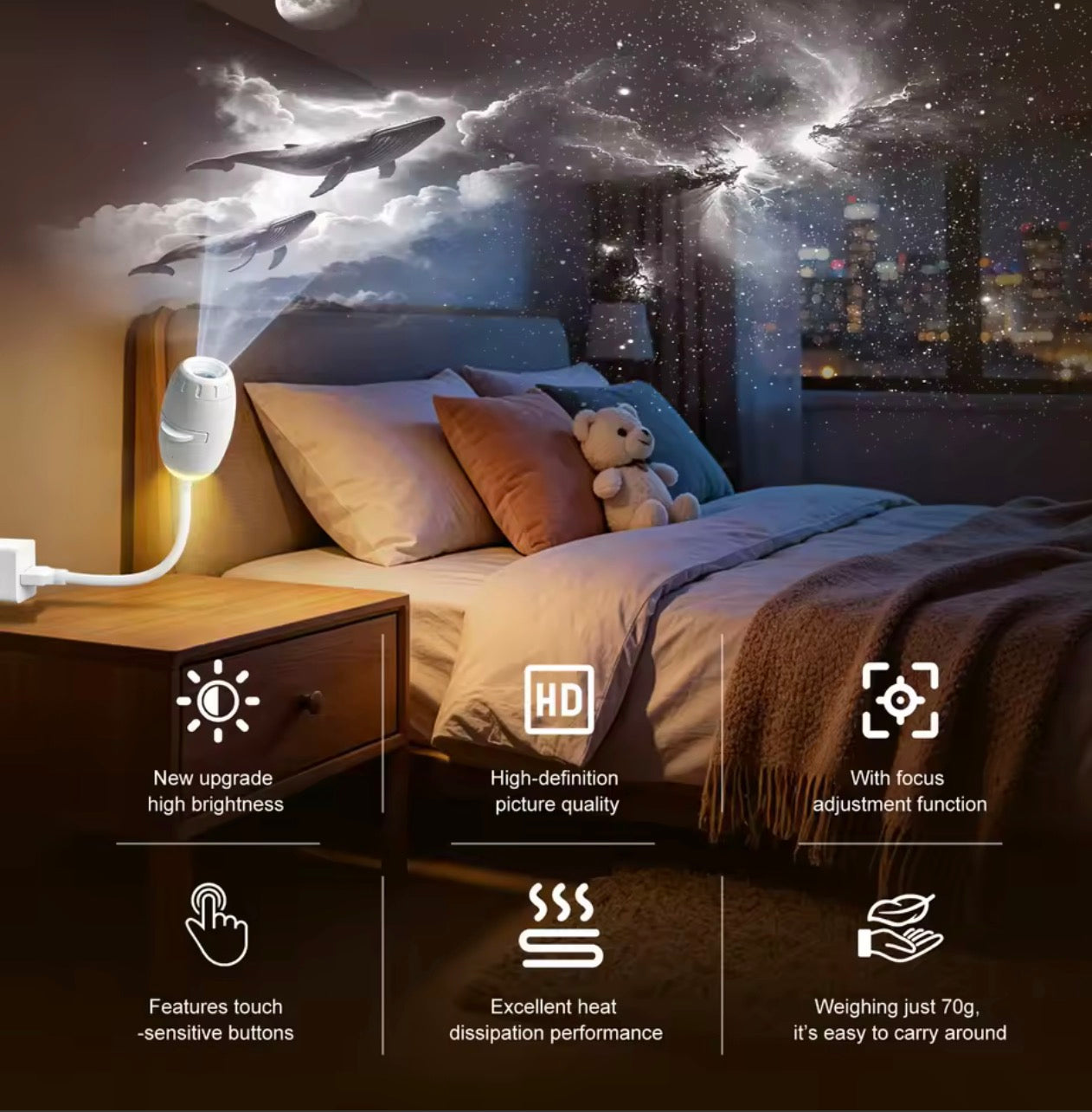 Aurora Dream™ – Galaxy Night Light Projector