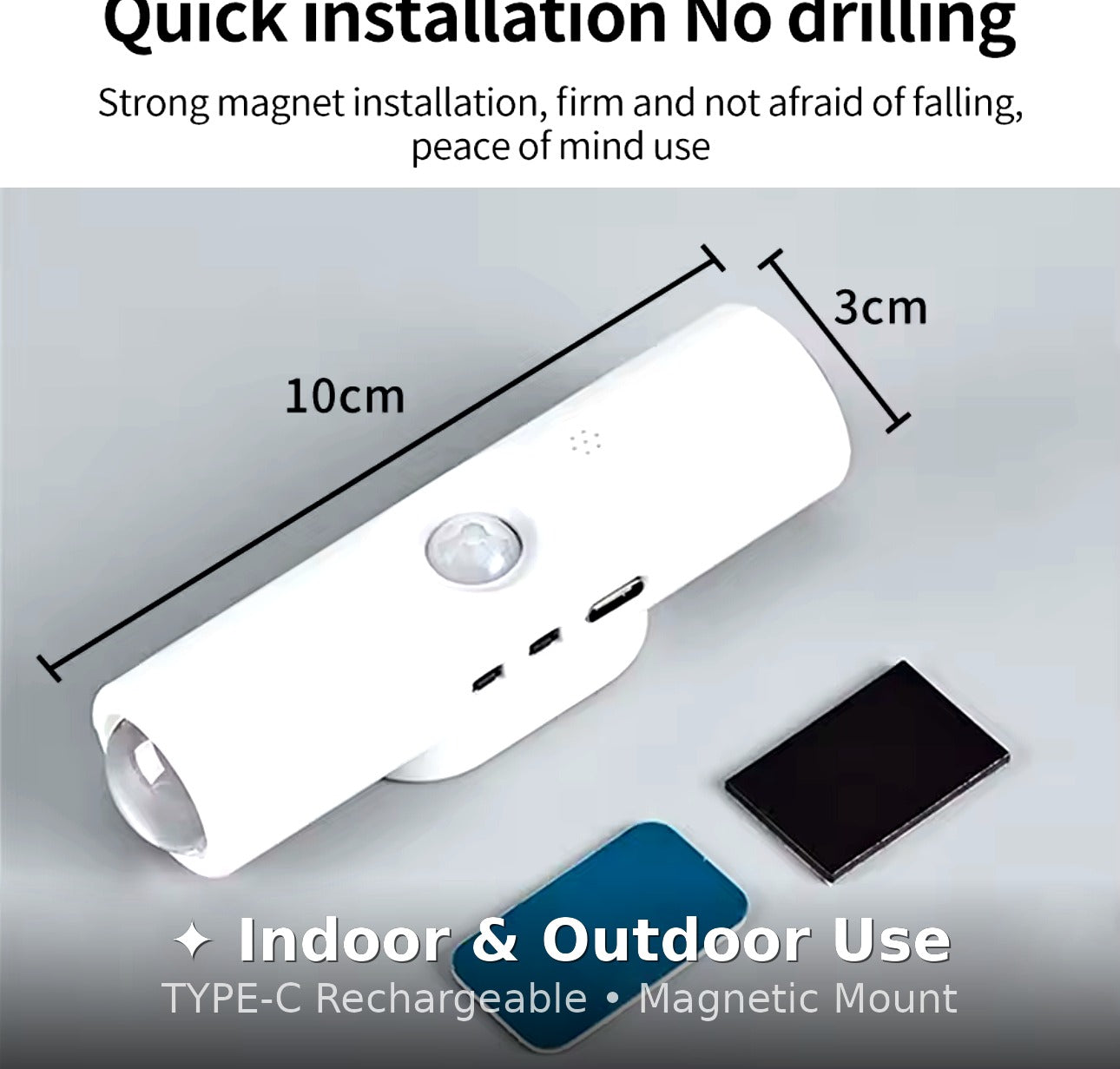 Three-Color LED Wall Light – Rechargeable & Motion Sensor Night Light