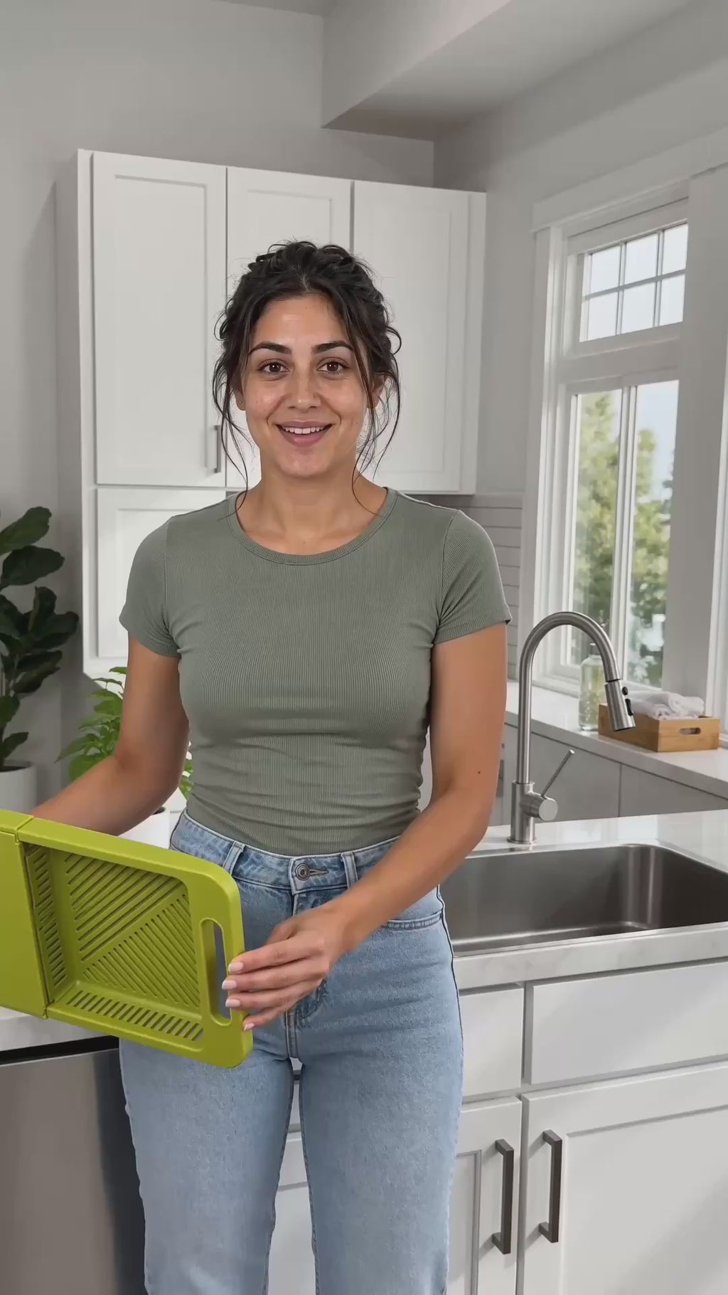 Over-the-Sink Cutting Board with Drain Basket & Prep Tray